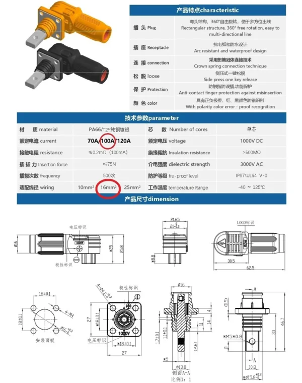 Housing terminal block, set (pair) - 100A