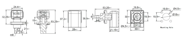 Battery terminal block with cap - 120A (pair)